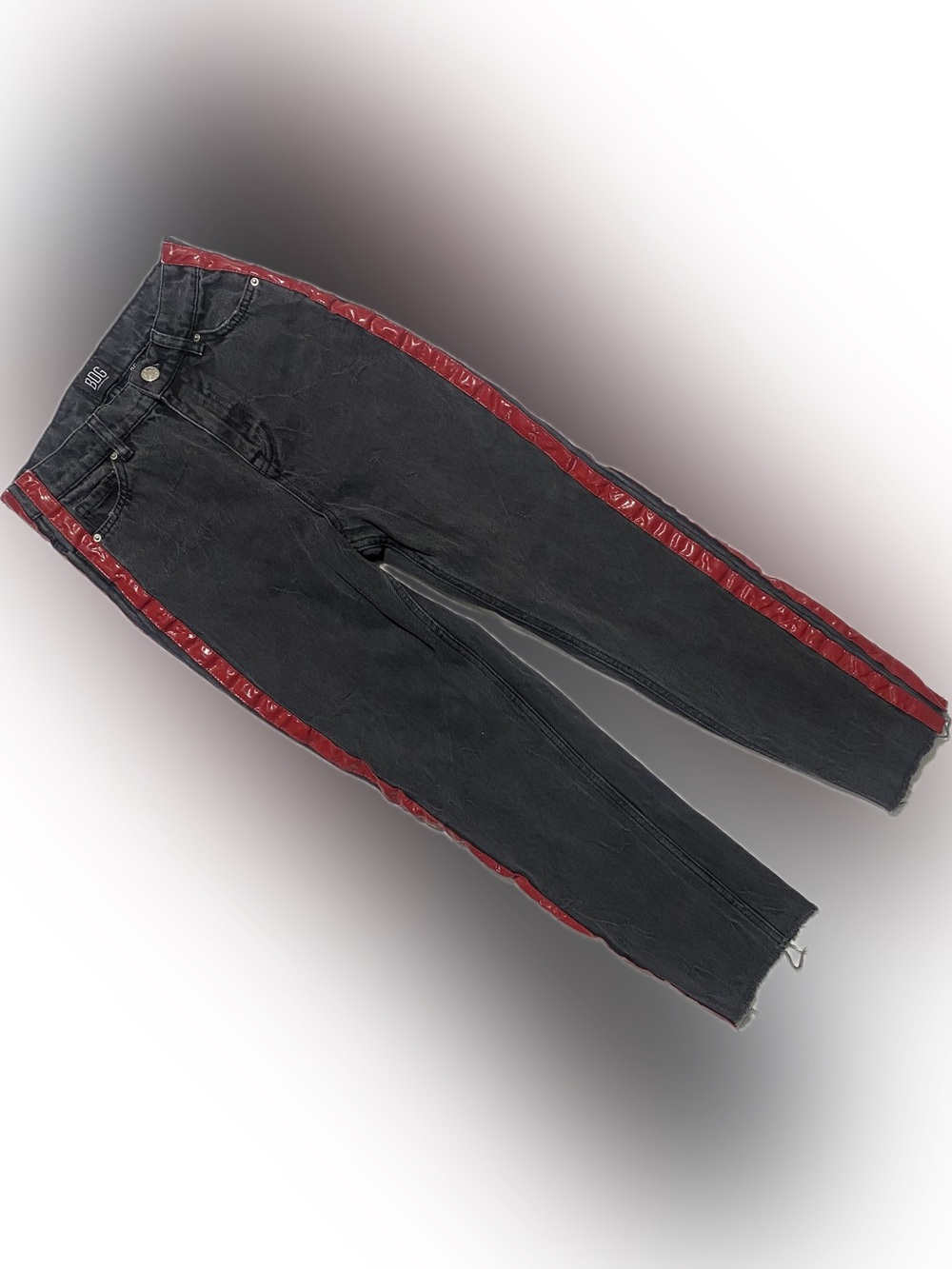 BDG Black Skinny Jeans with Red Side Tape